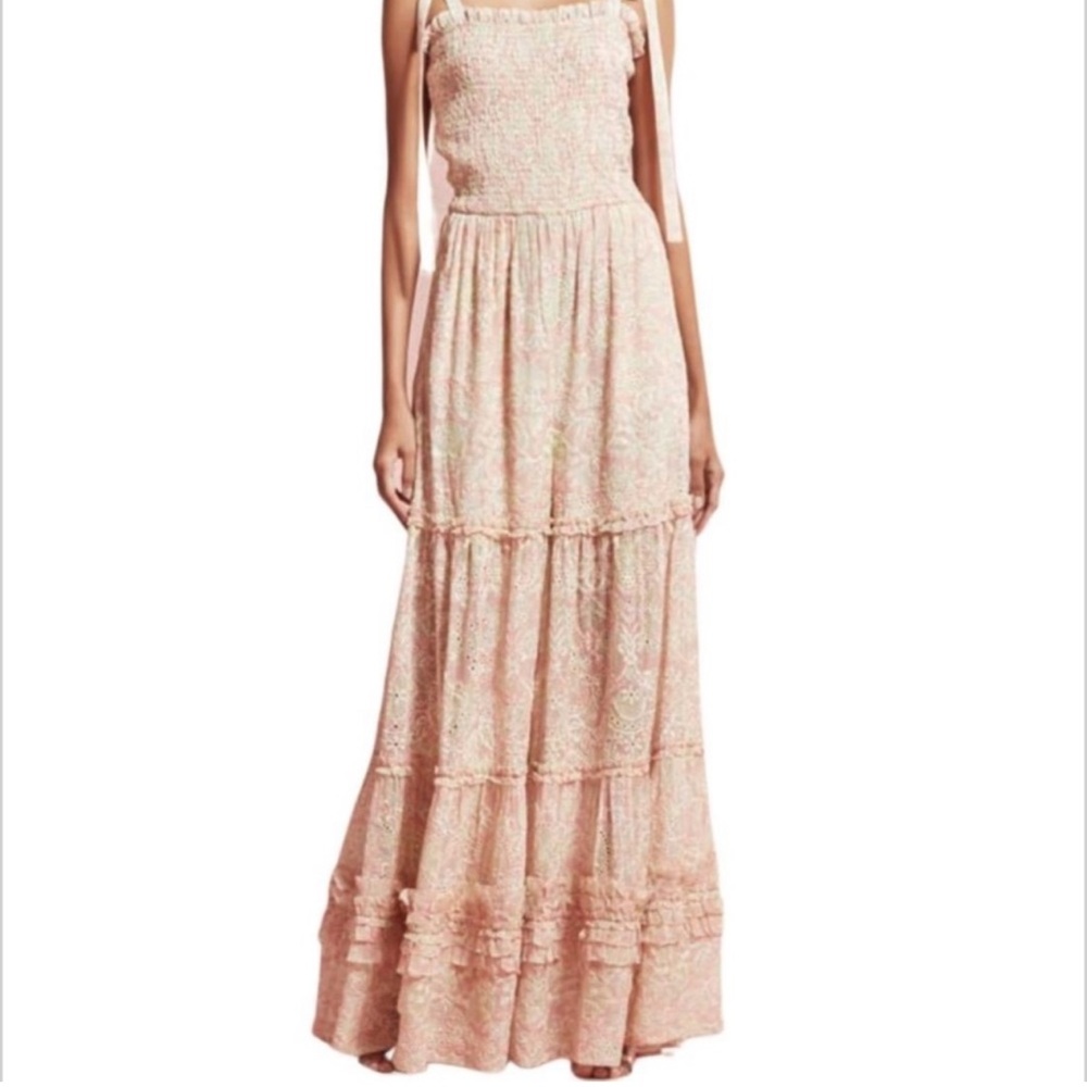 Hemant & Nandita Zahra Shirred Eyelet Shoulder Tie Jumpsuit S